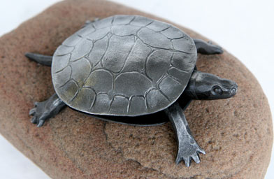 Lounging Turtle Sculpture 