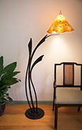 F1-0445 Floor Lamp with Blown Glass Shade 