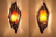 F1-0453 Forged Metal Driftwood Light Sconce 