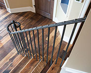 R1-0450 Hammer Textured Railing with Forged Ball on Newel 